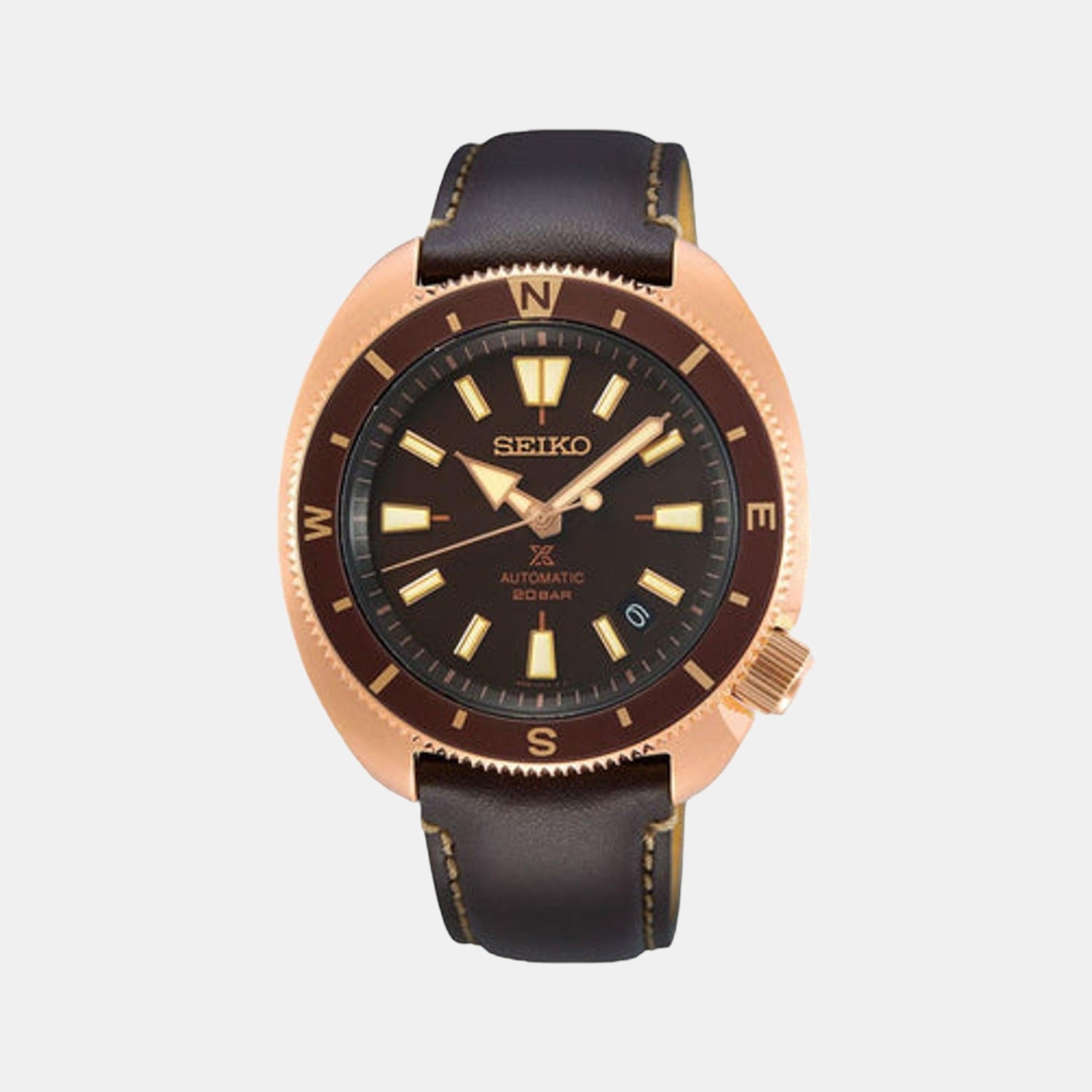 Seiko Male Brown Analog Leather Watch Seiko Just In Time