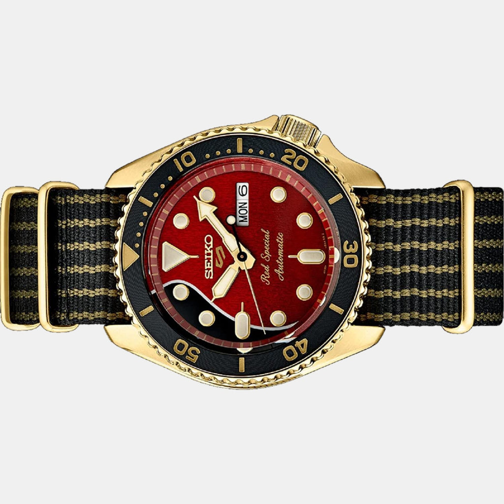 Seiko Men Round Red watch