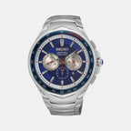 Seiko Round Blue Chronograph watch