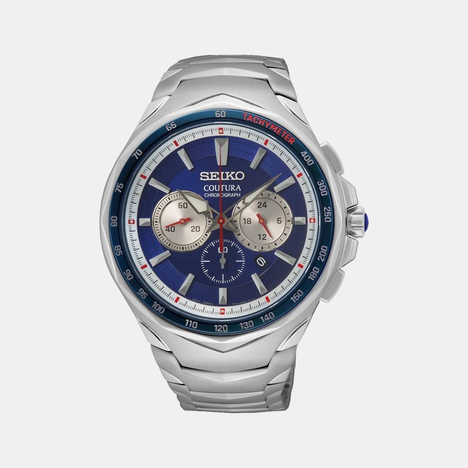 Seiko Round Blue Chronograph watch