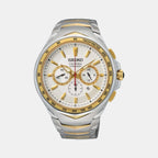 Seiko Round White Chronograph watch