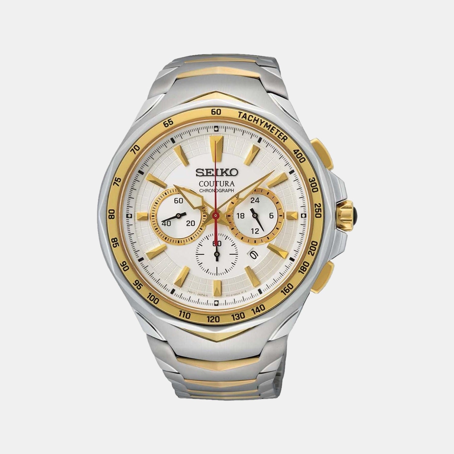 Seiko Round White Chronograph watch