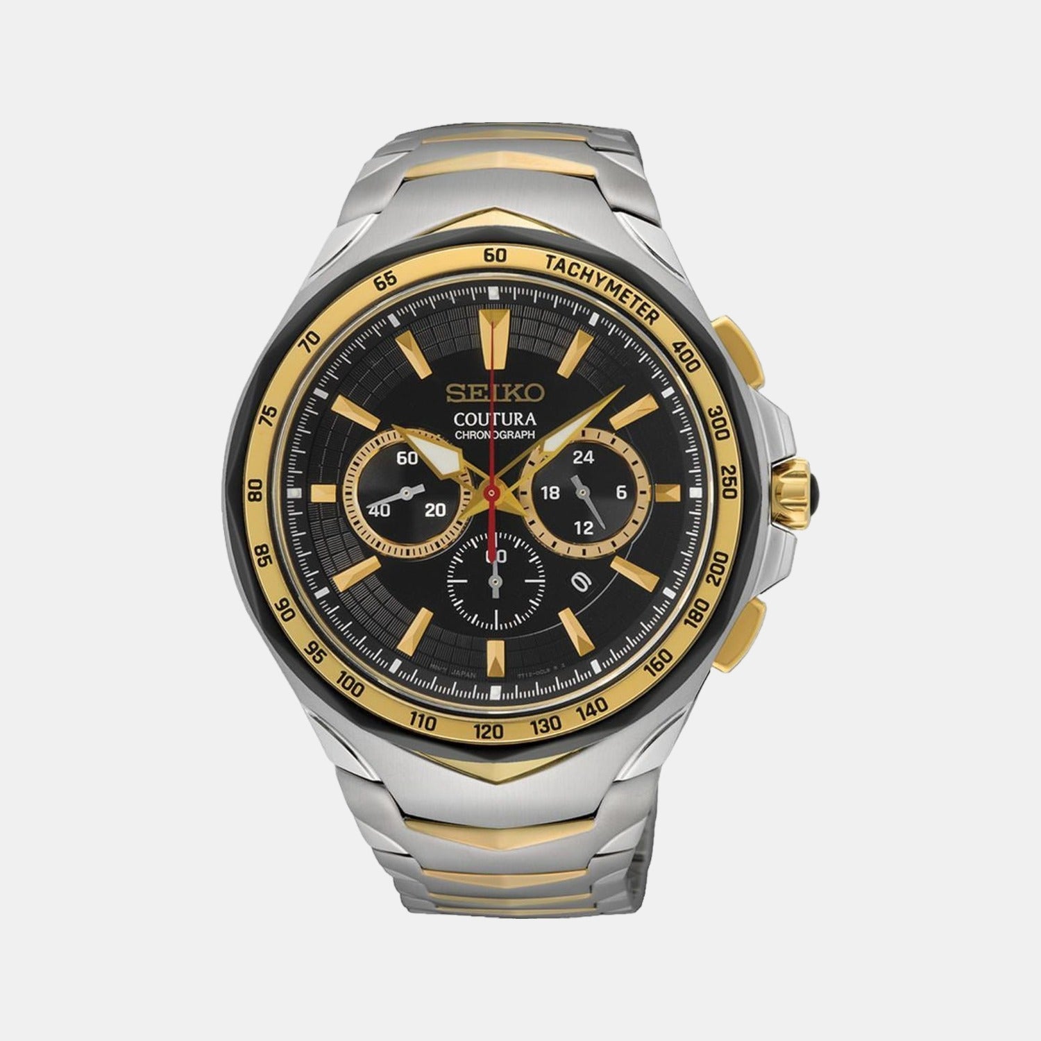 Seiko Round Black Chronograph watch