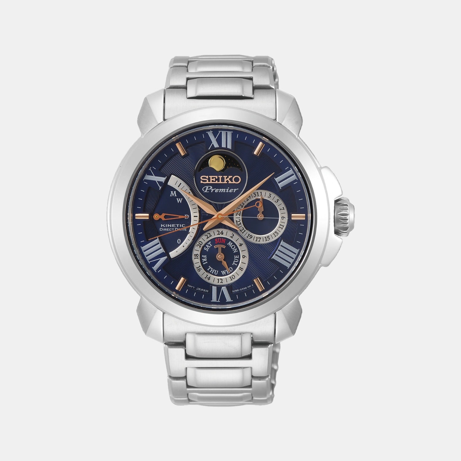 Seiko Round Blue Chronograph watch