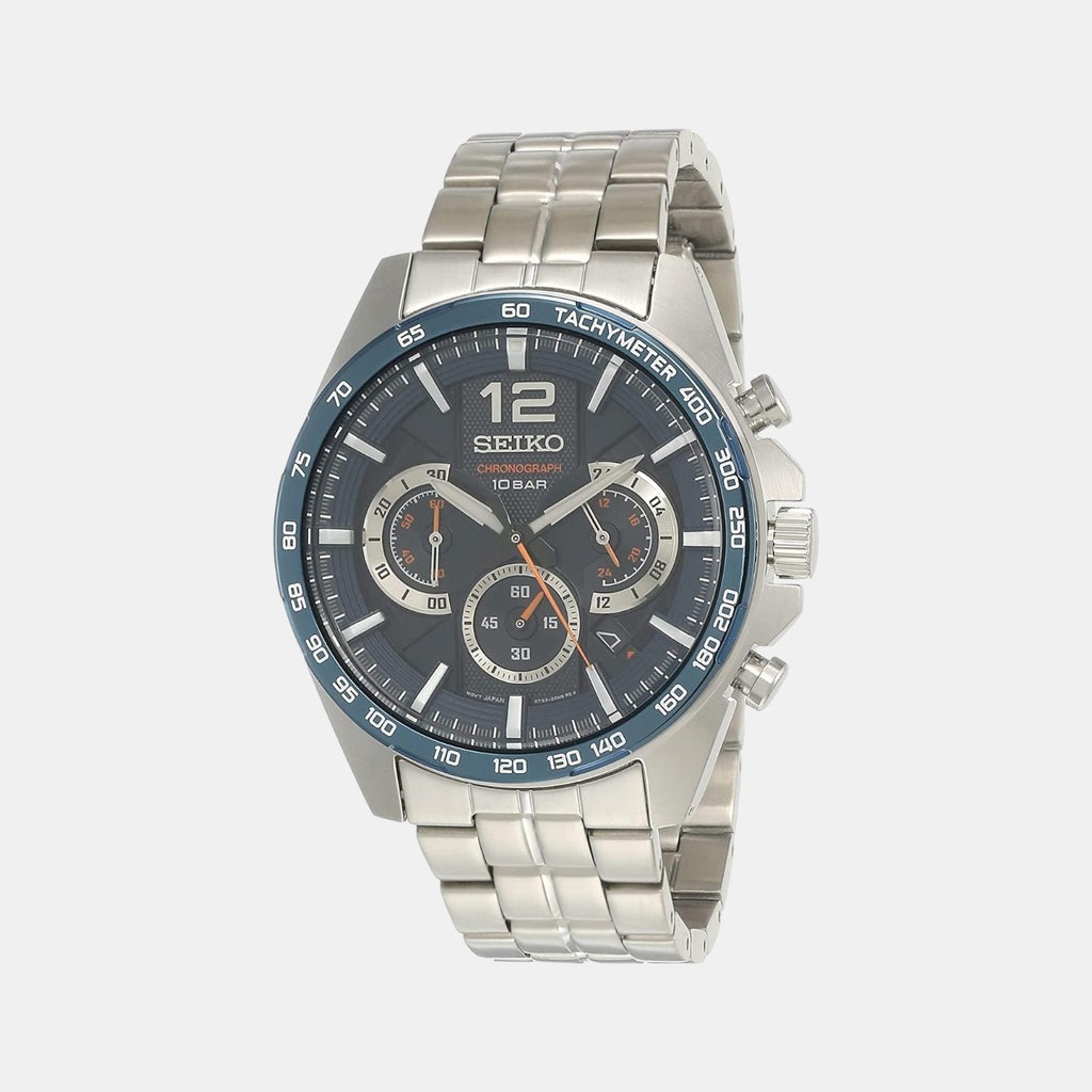 Seiko Round Blue Chronograph watch