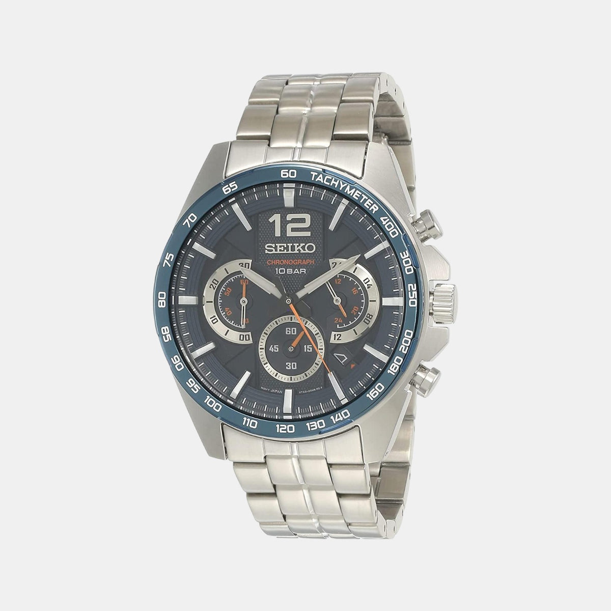 Seiko Round Blue Chronograph watch