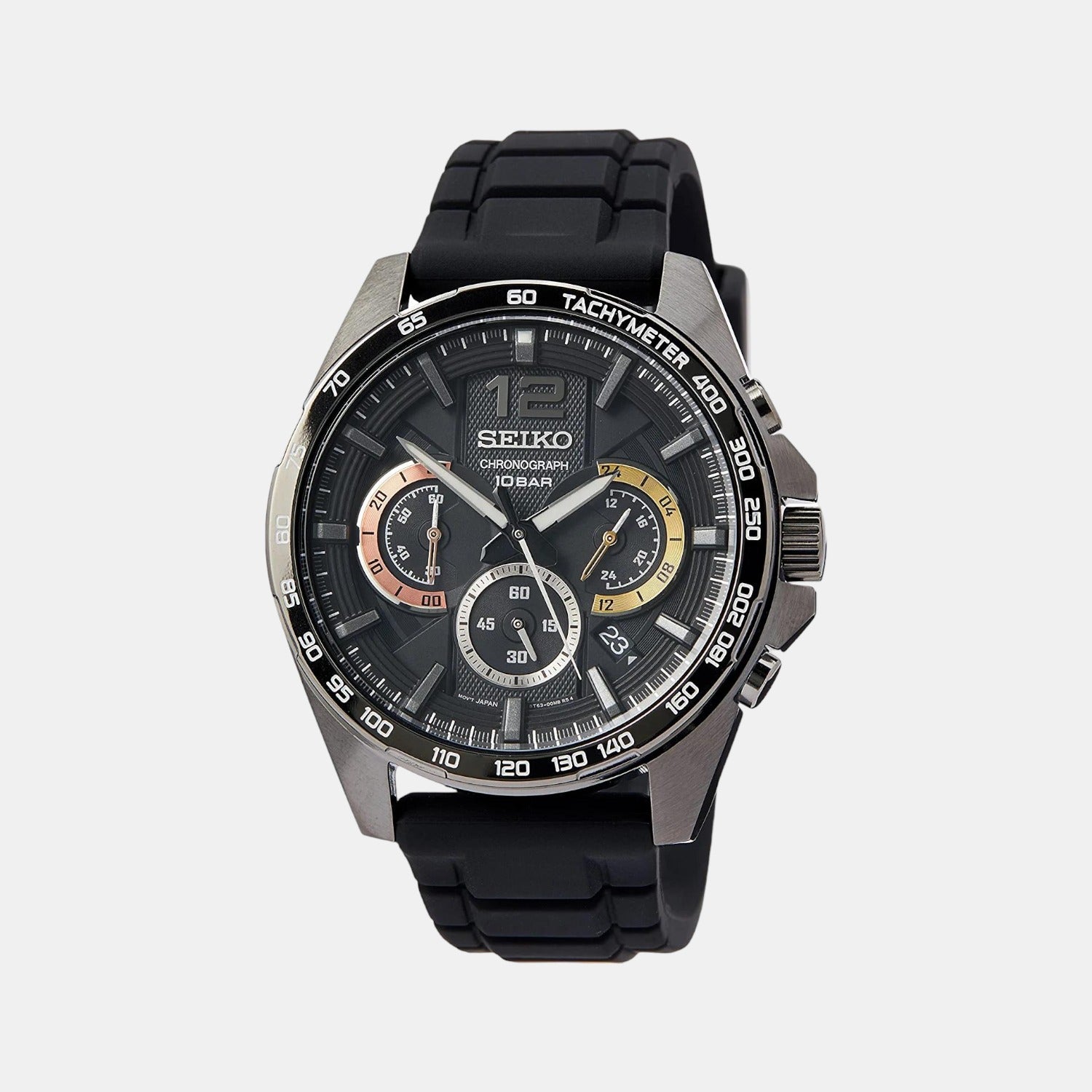 Male Black Chronograph Silicon Watch SSB349P1