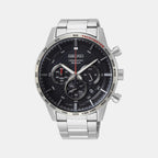 Seiko Round Black Chronograph watch