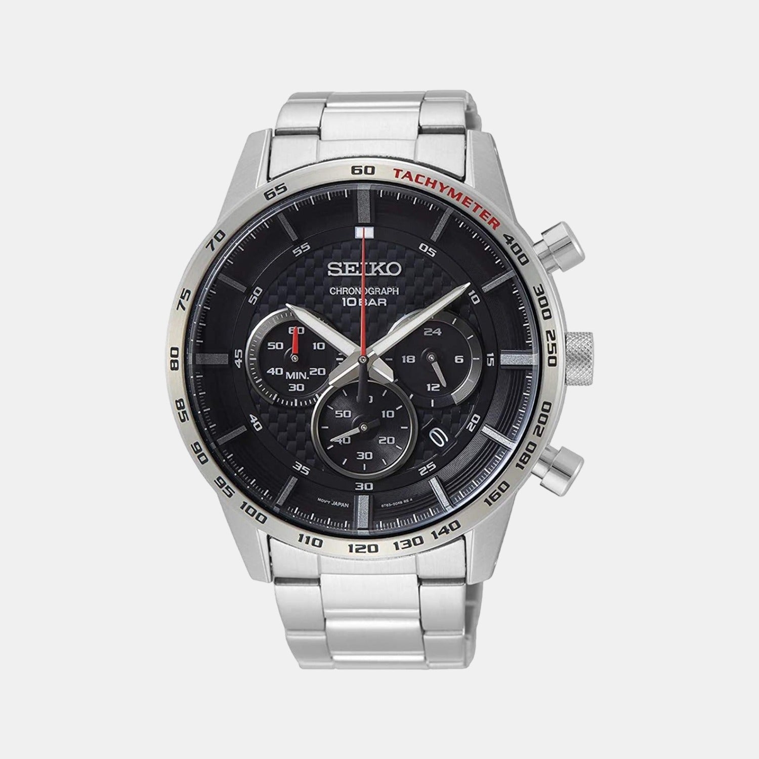 Seiko Round Black Chronograph watch