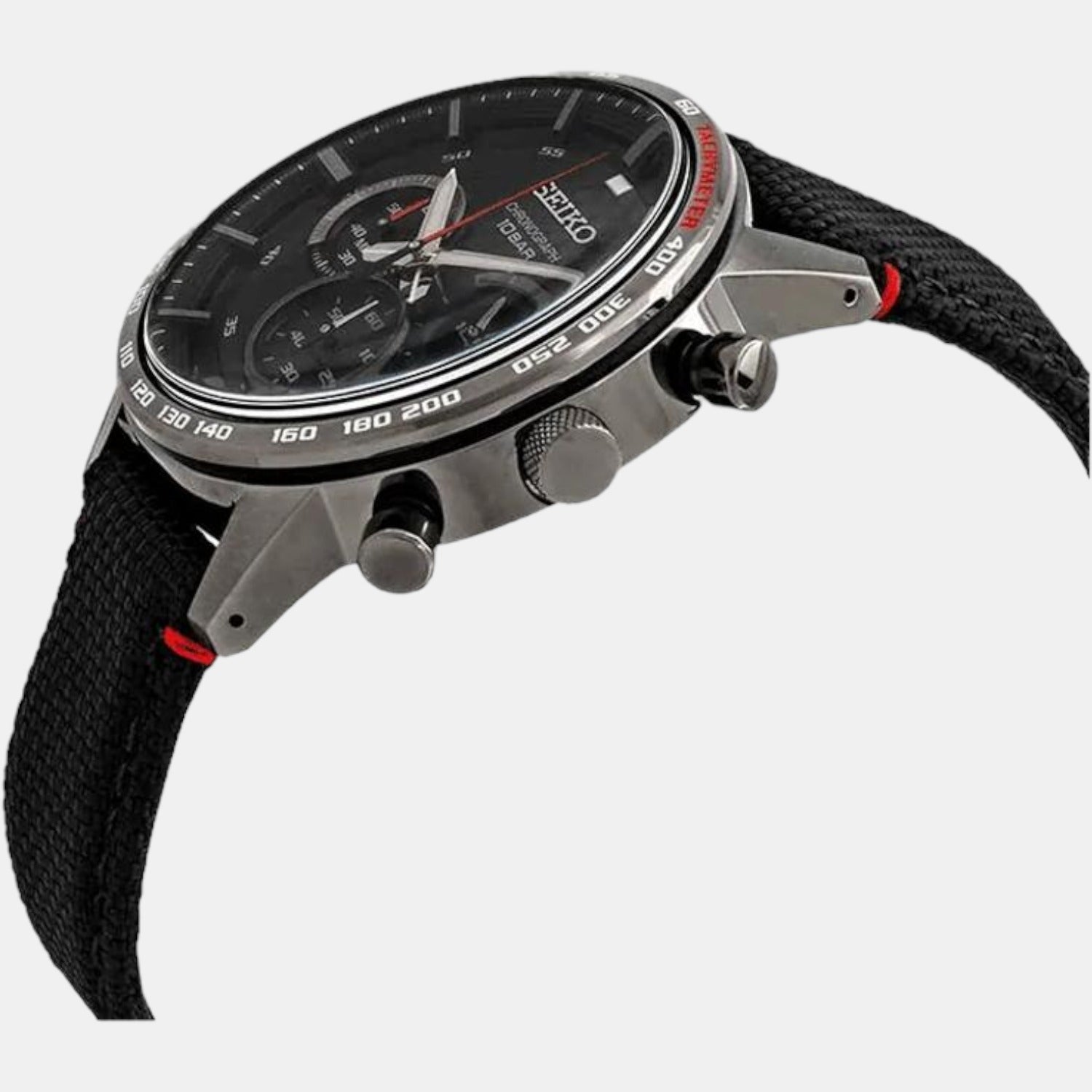 Seiko Male Black Analog Leather Watch Seiko Just In Time