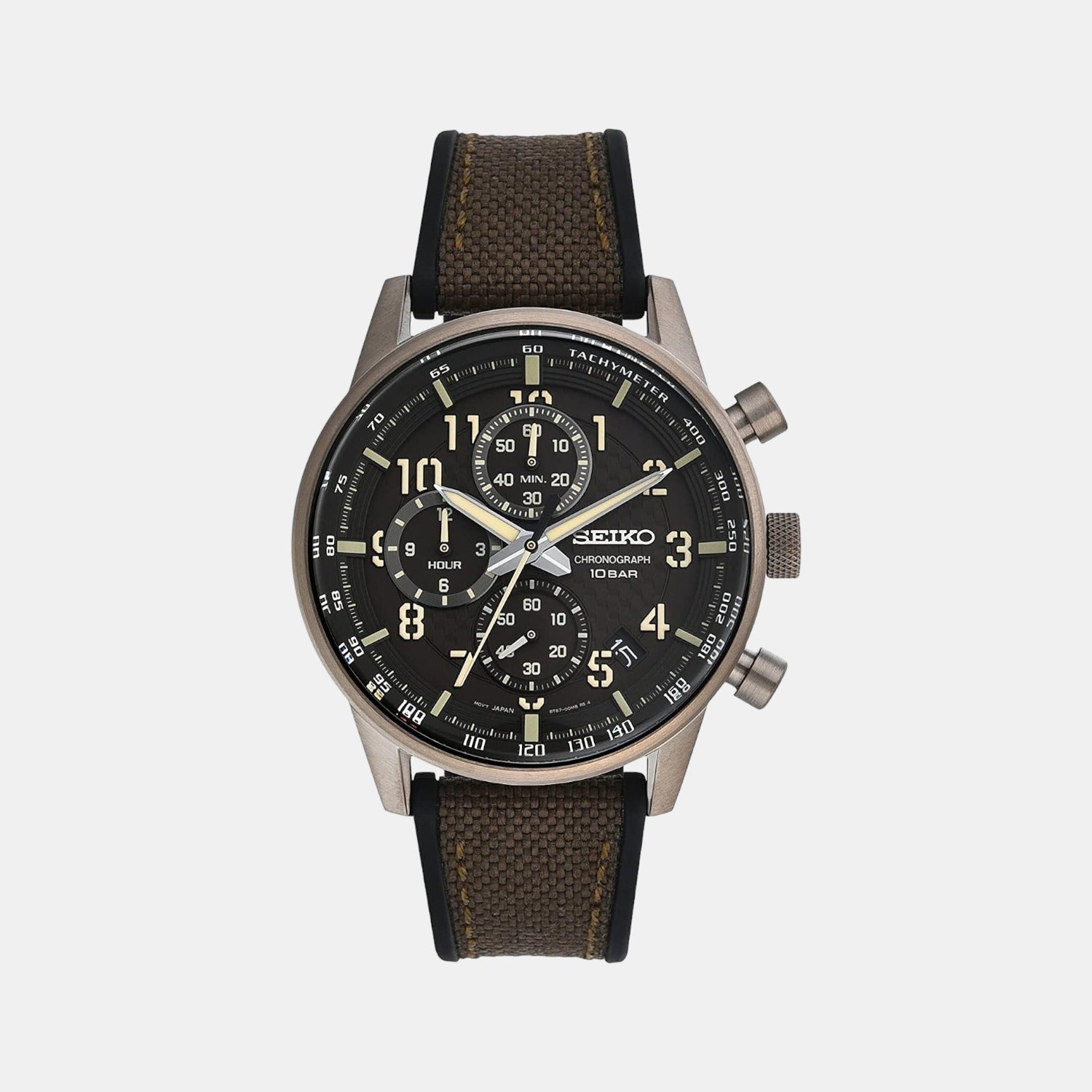 Male Black Silicon Chronograph Watch SSB371P1