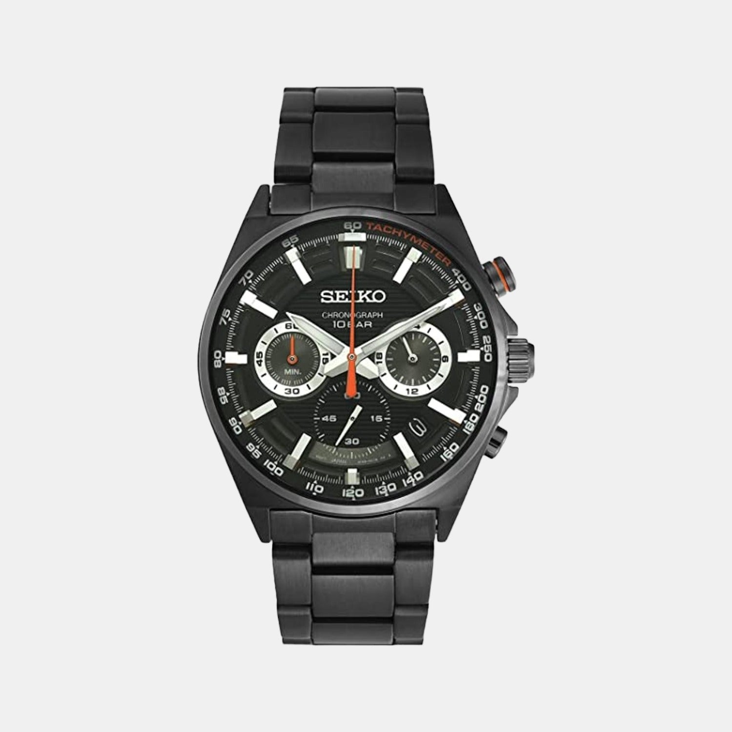 Seiko Round Black Chronograph watch