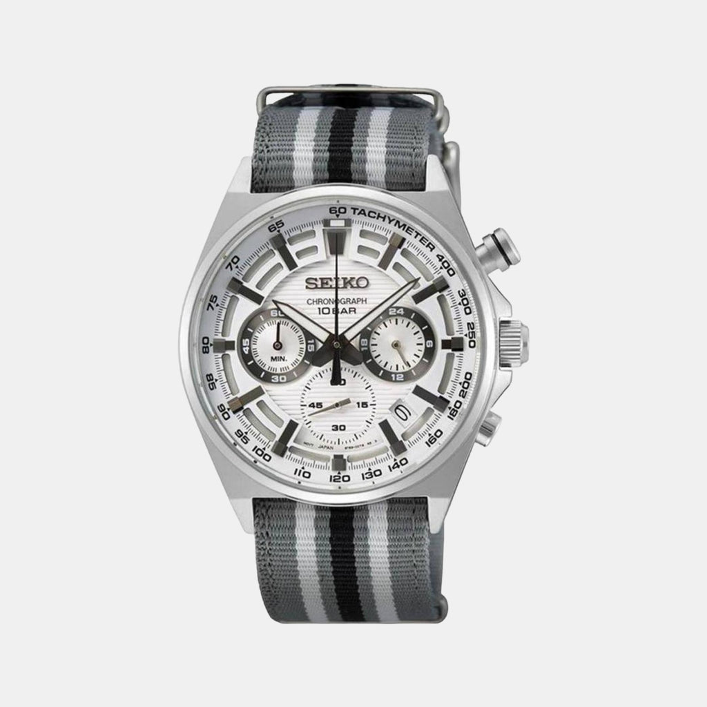 Seiko Round White Chronograph watch