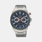 Seiko Round Blue Chronograph watch