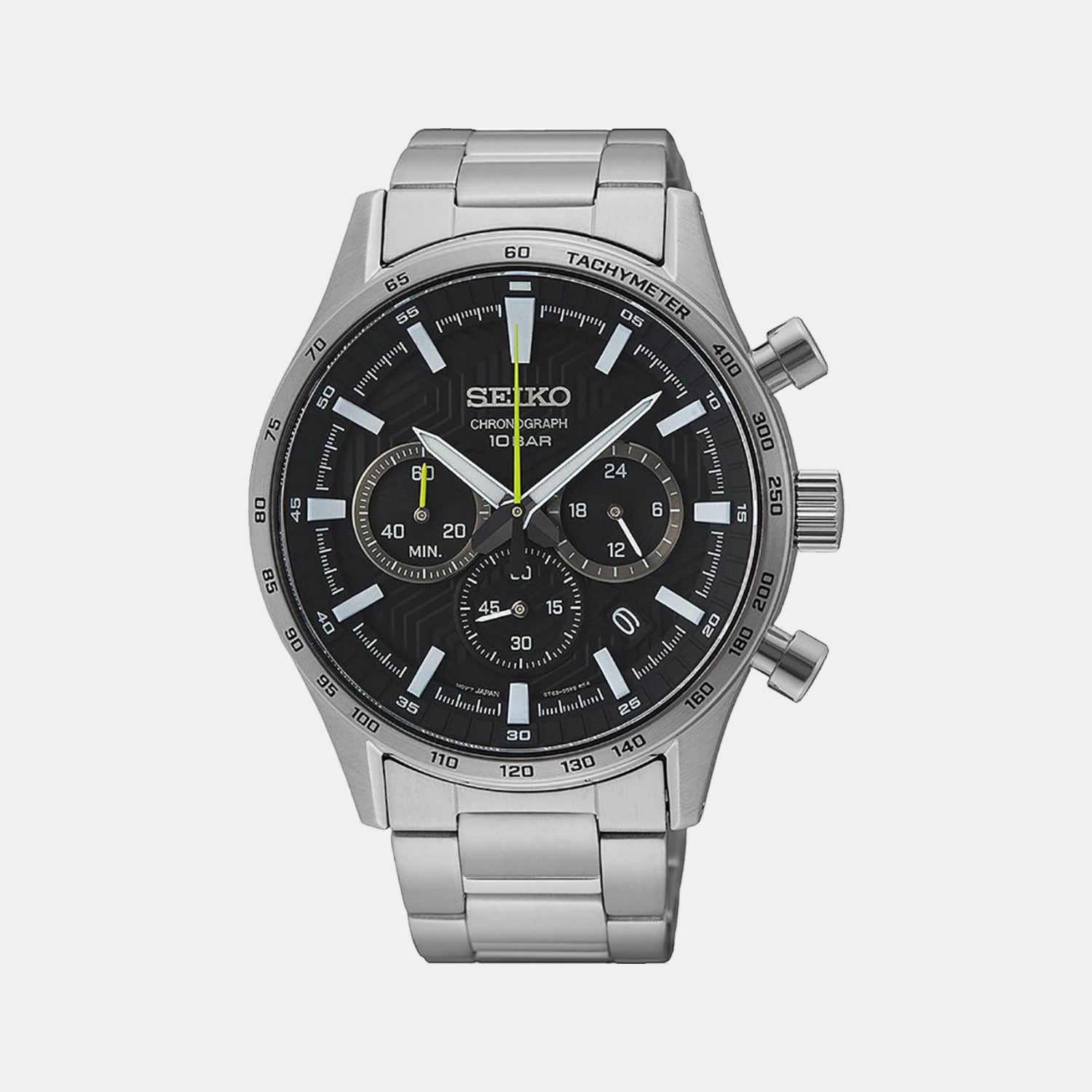 Seiko Round Black Chronograph watch