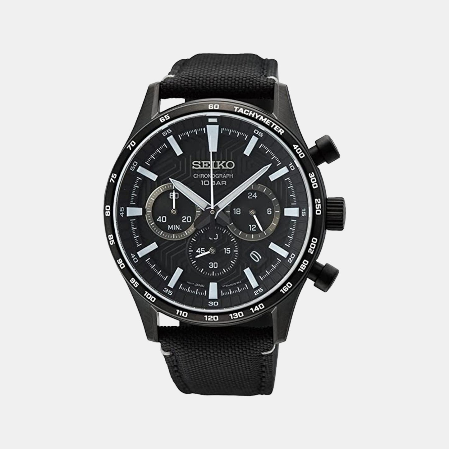 Male Black Nylon Chronograph Watch SSB417P1