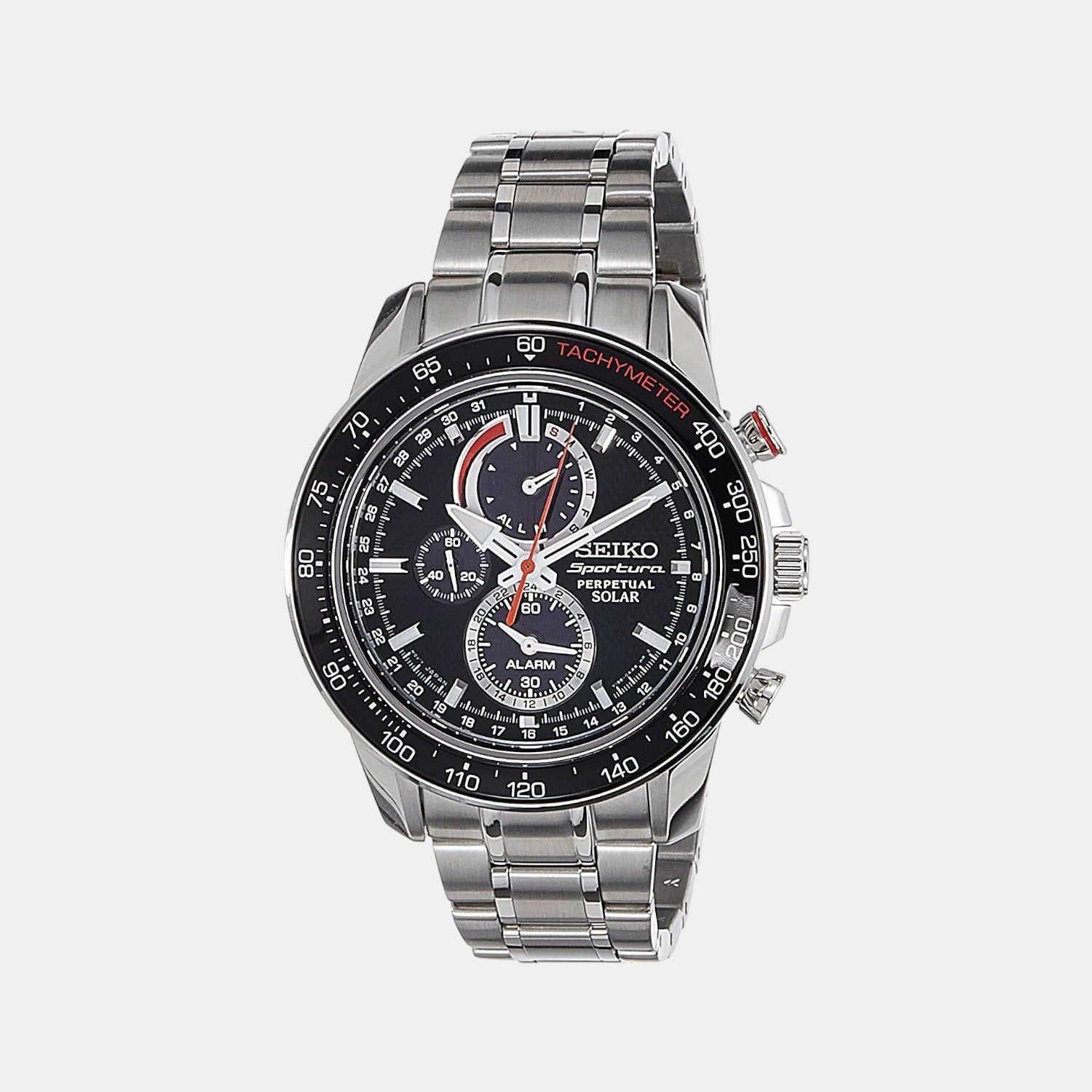 Seiko Round Black Chronograph watch