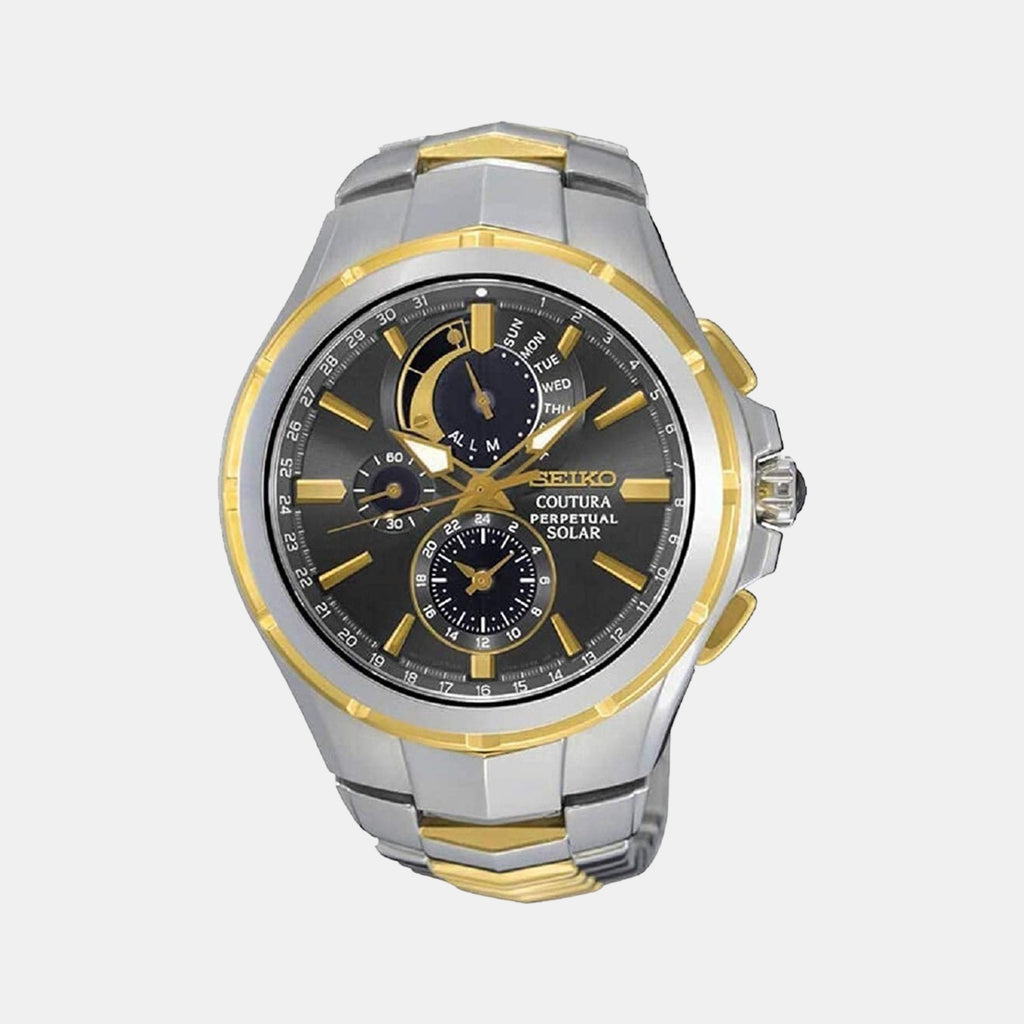 Seiko Round Black Chronograph watch