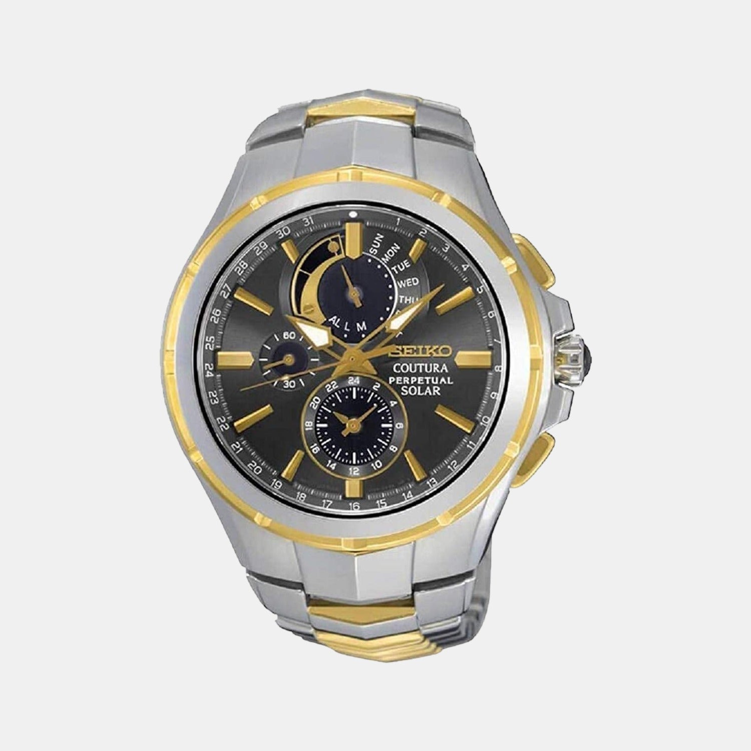 Seiko Round Black Chronograph watch