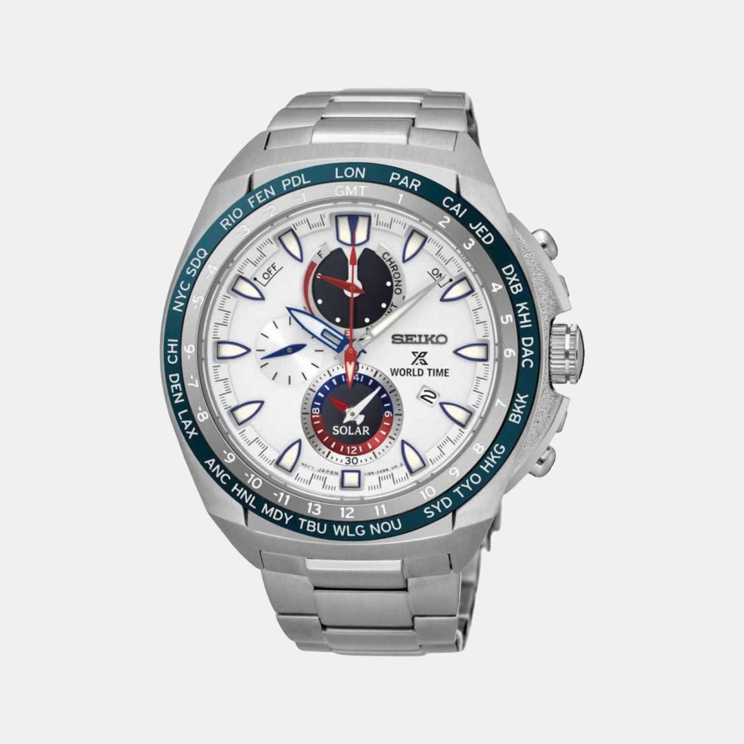 Seiko Round White Chronograph watch