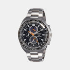 Seiko Round Black Chronograph watch