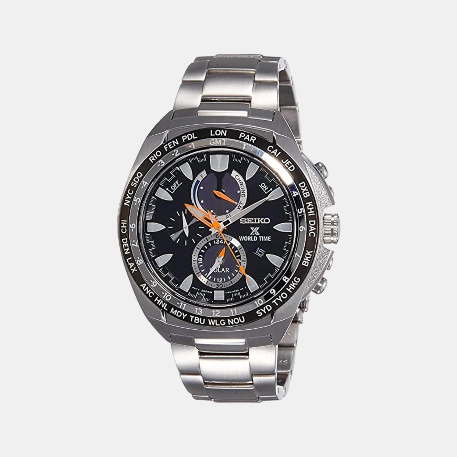 Seiko Round Black Chronograph watch