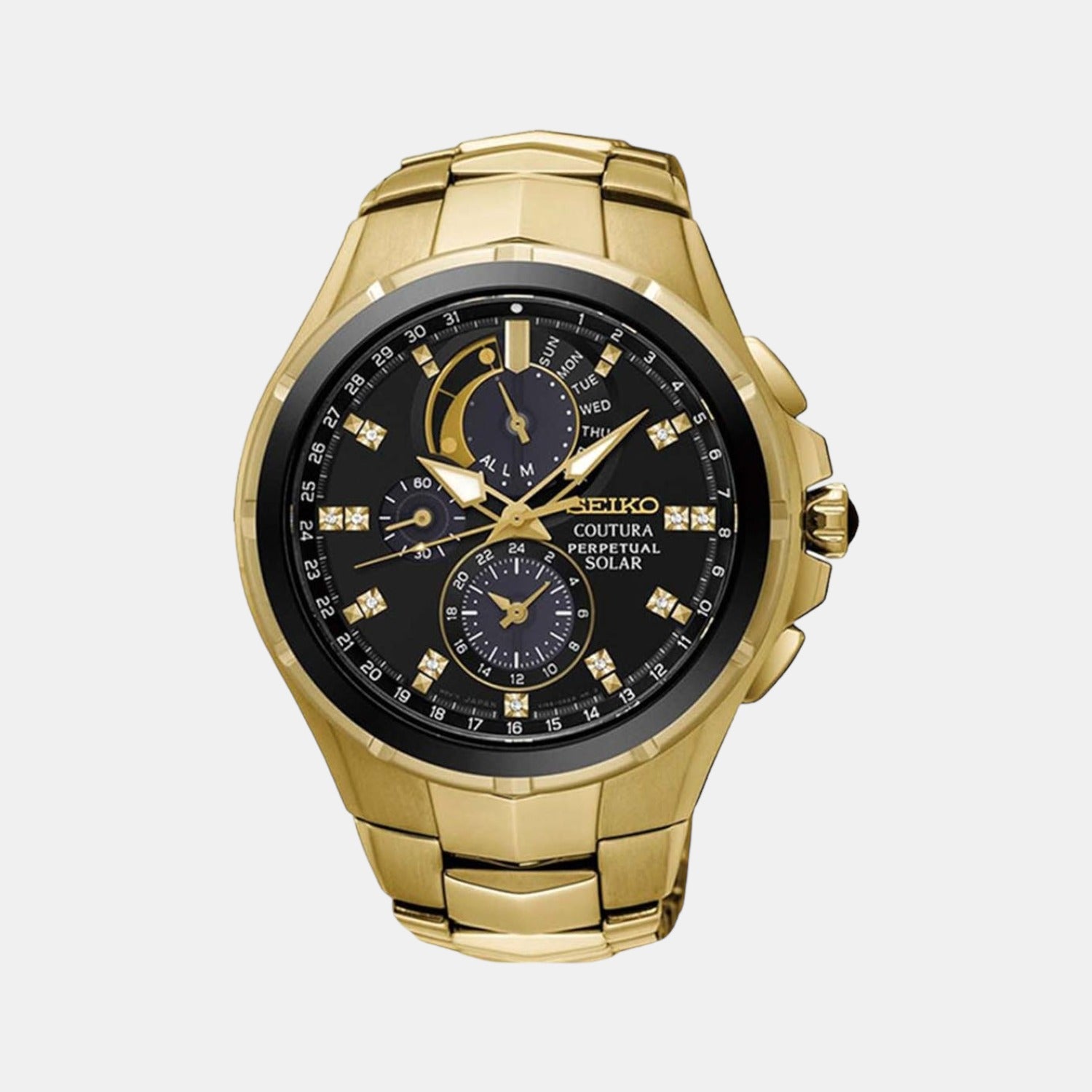 Seiko Round Black Chronograph watch