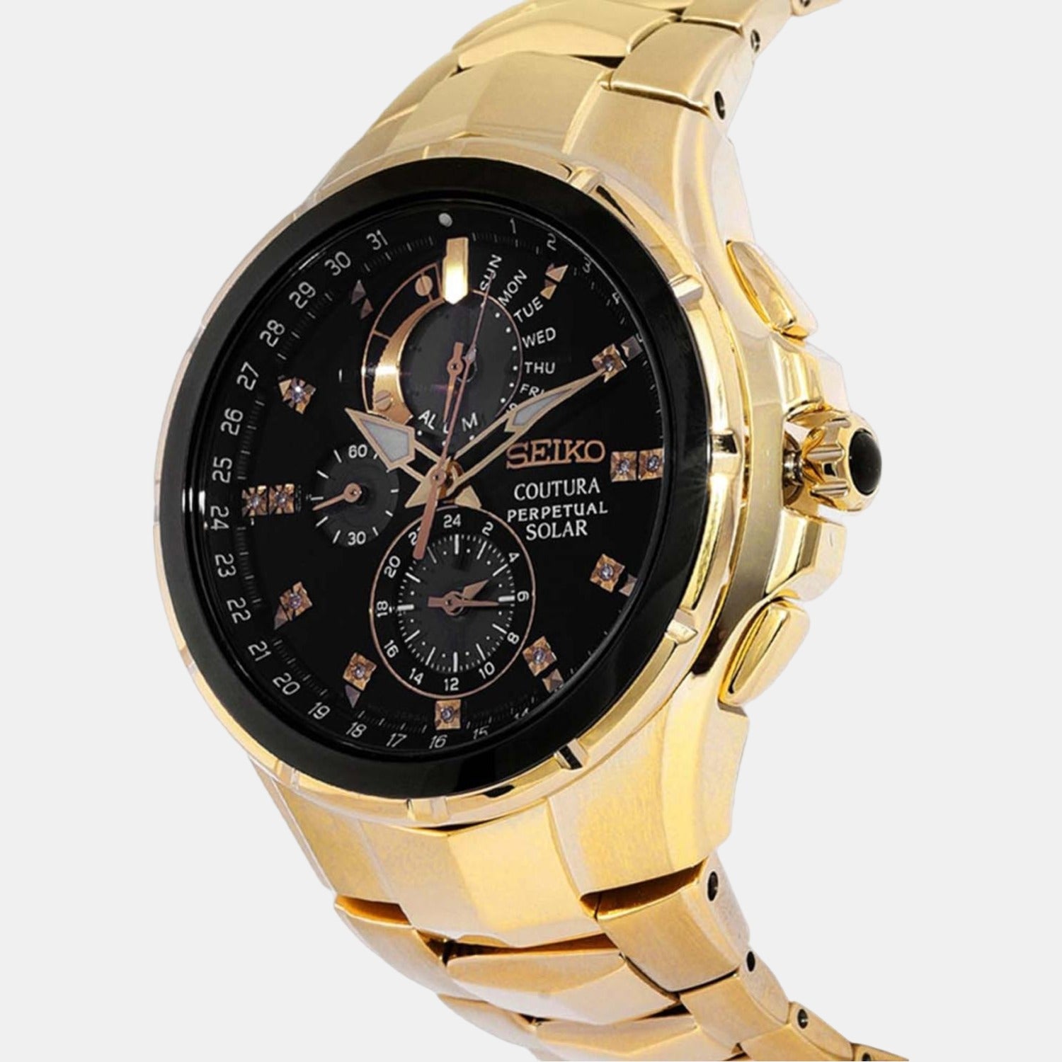 Seiko Men Round Black watch