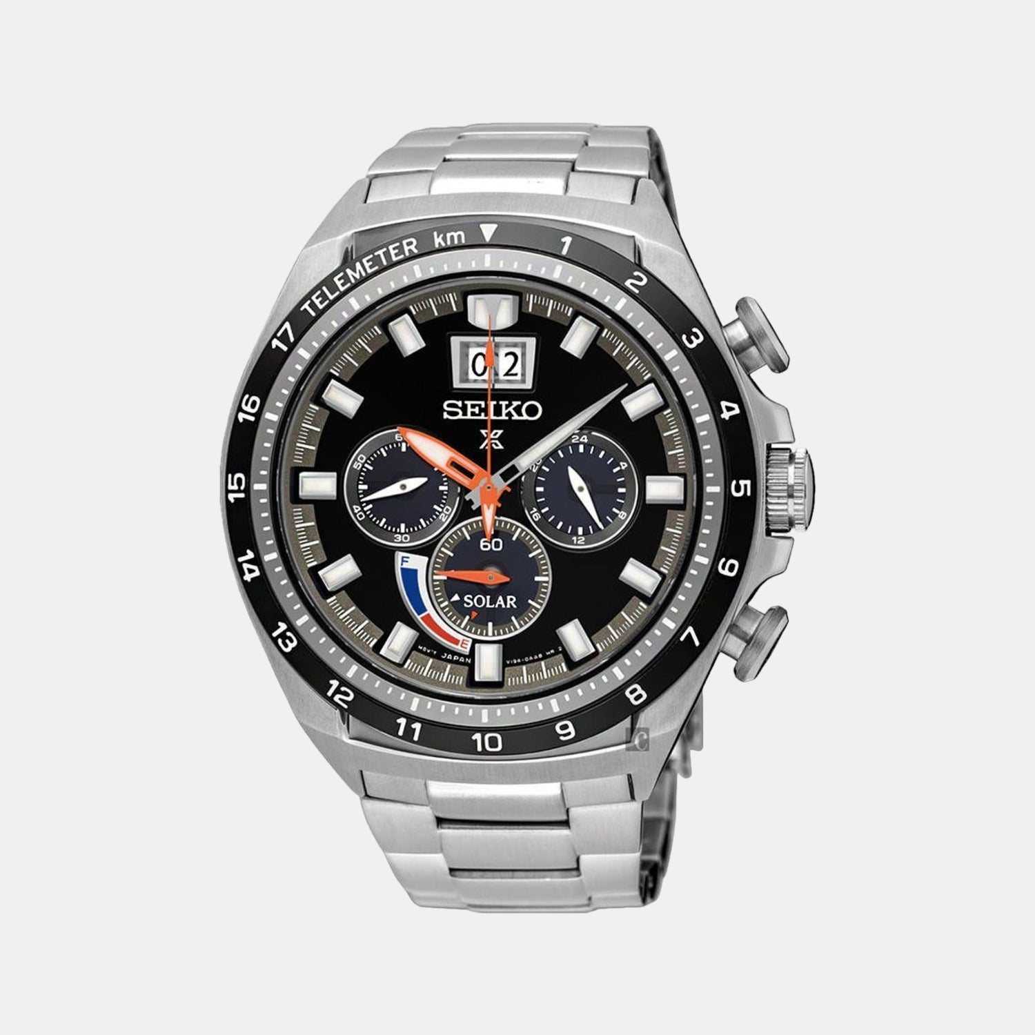Seiko Round Black Chronograph watch