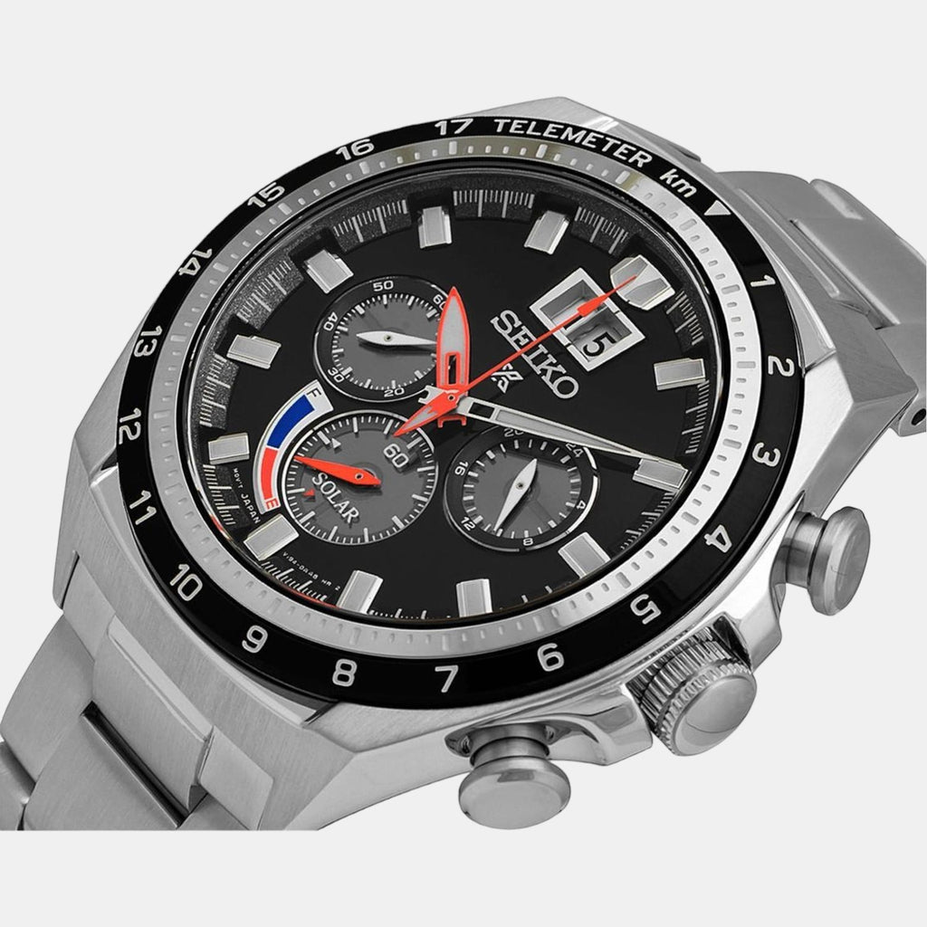 Seiko Men Round Black watch