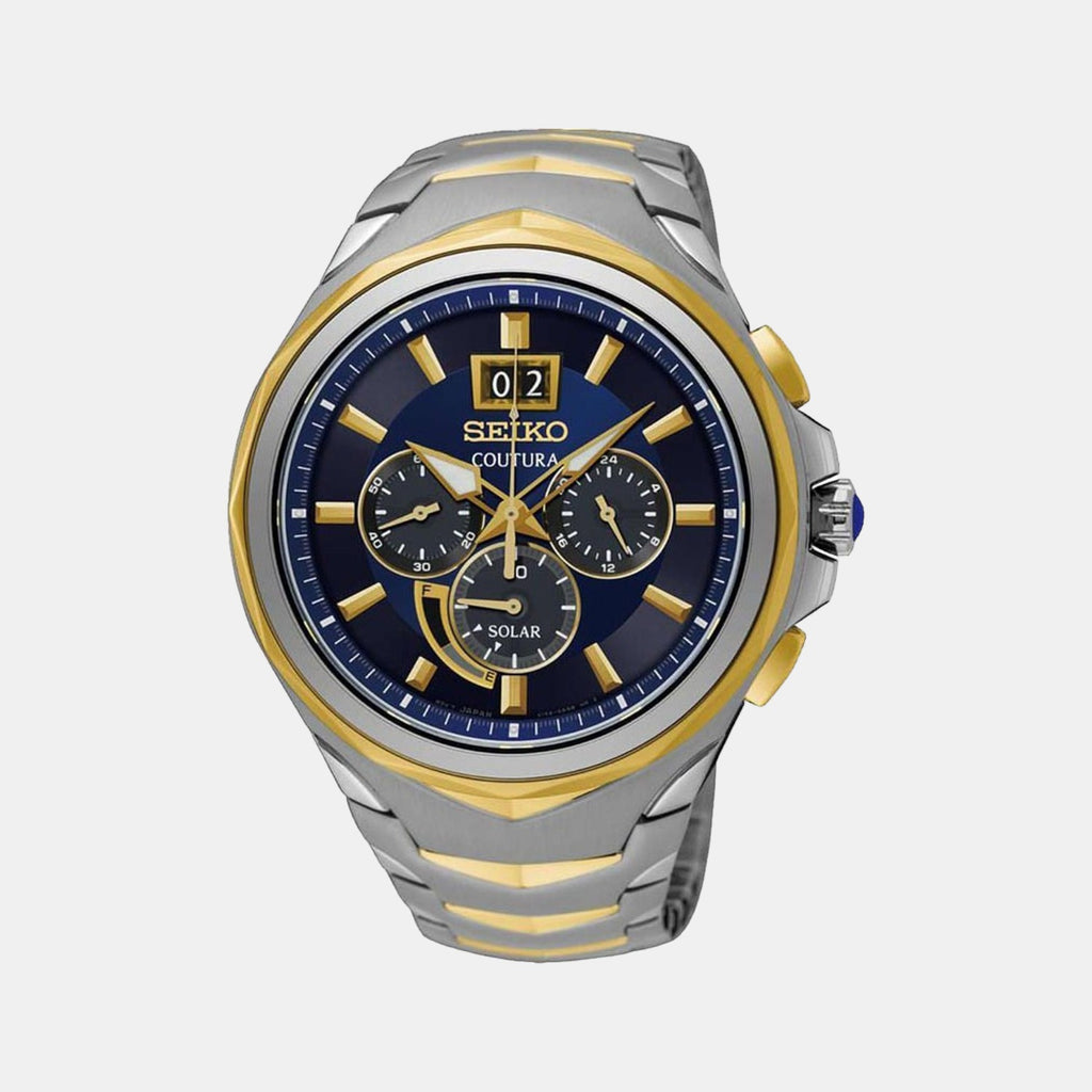 Seiko Round Blue Chronograph watch