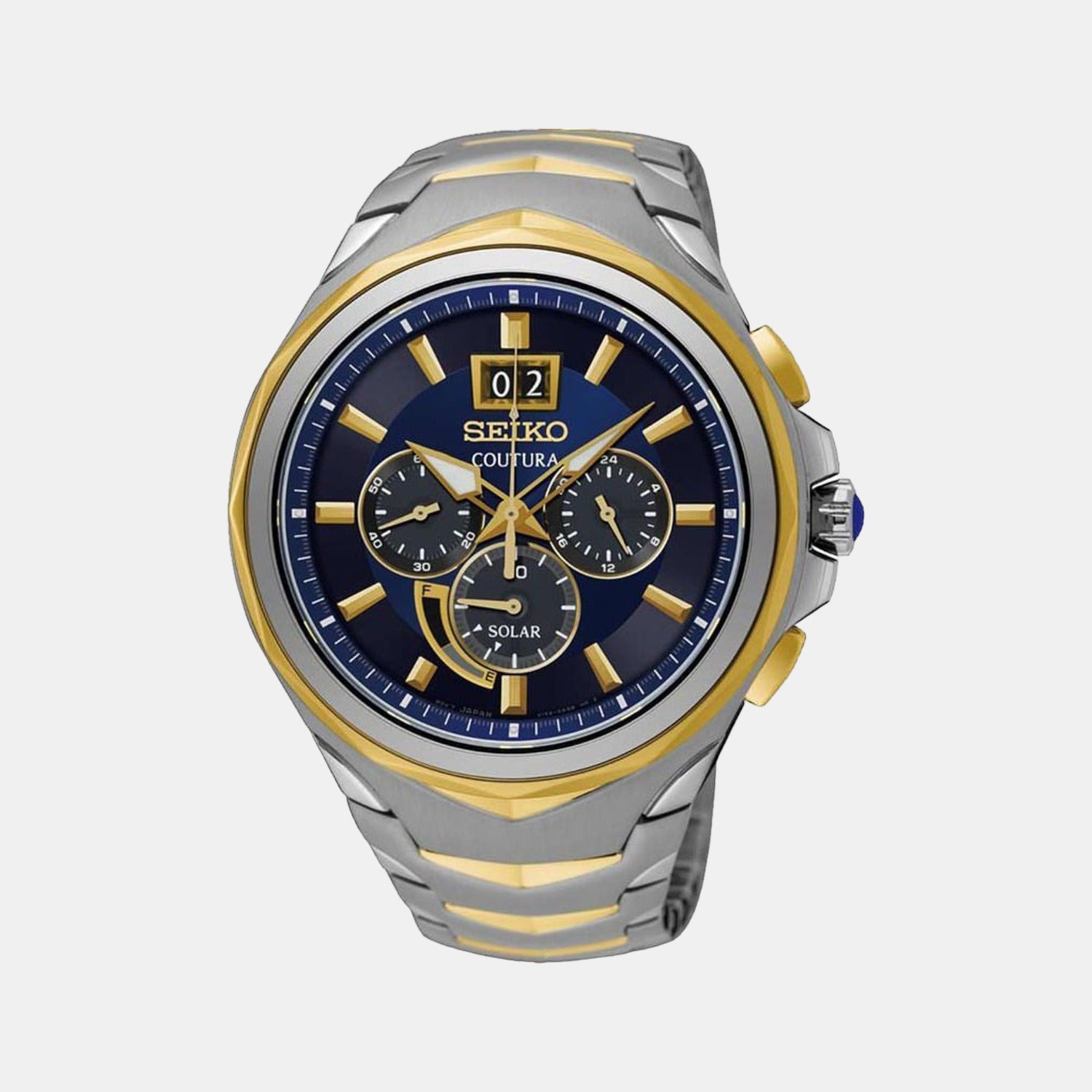 Seiko Round Blue Chronograph watch