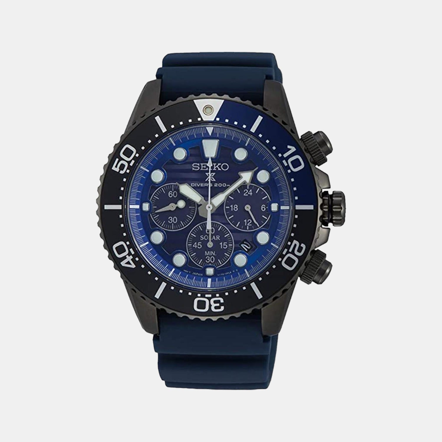 Male Blue Chronograph Silicon Solar Watch SSC701P1