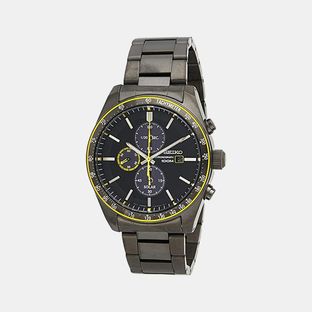 Seiko Round Black Chronograph watch
