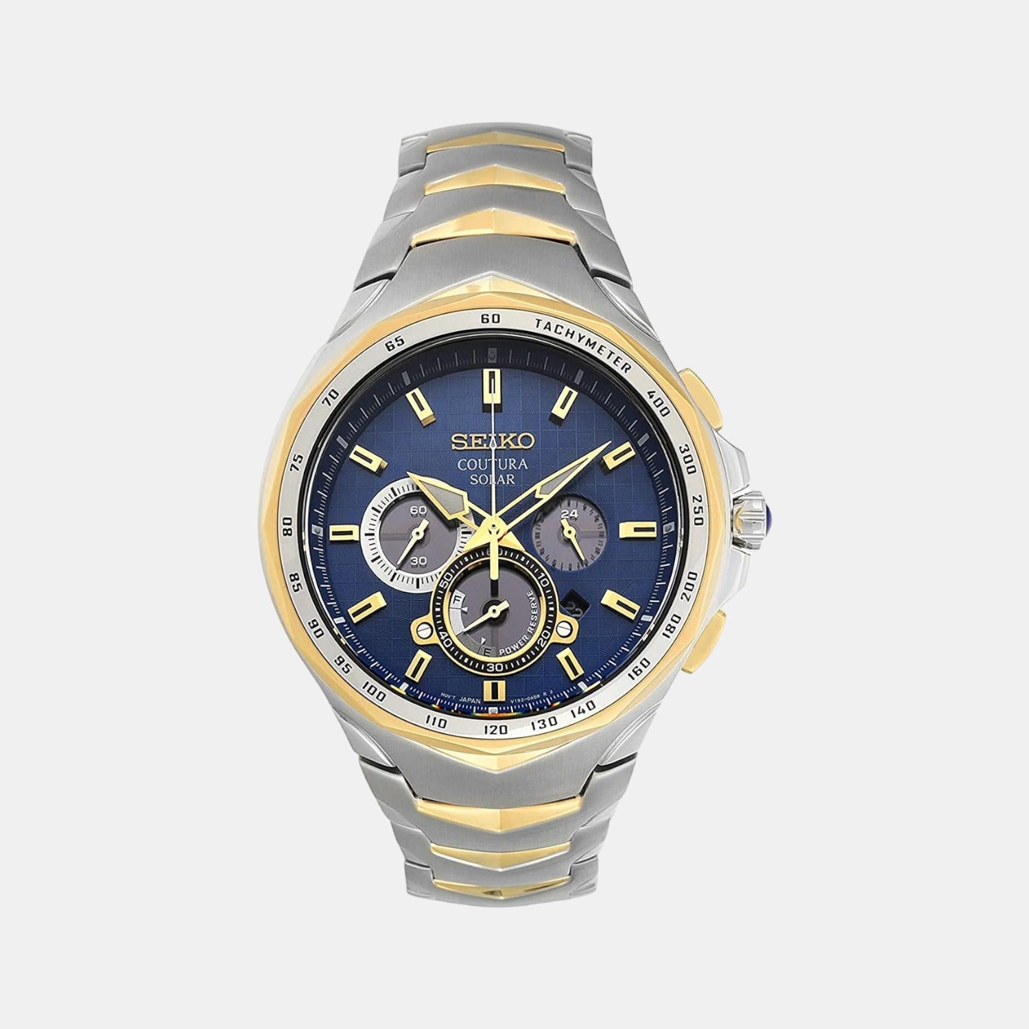 Seiko Round Blue Chronograph watch