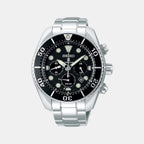Seiko Round Black Chronograph watch