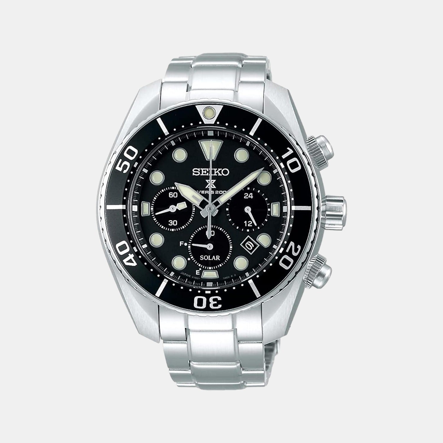 Seiko Round Black Chronograph watch