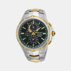 Seiko Round Green Chronograph watch