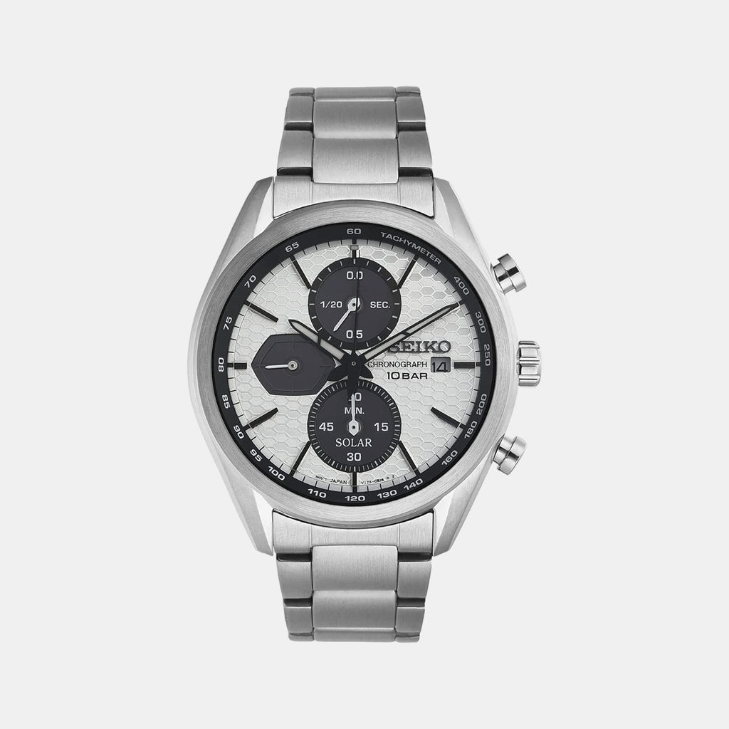 Seiko Round White Chronograph watch