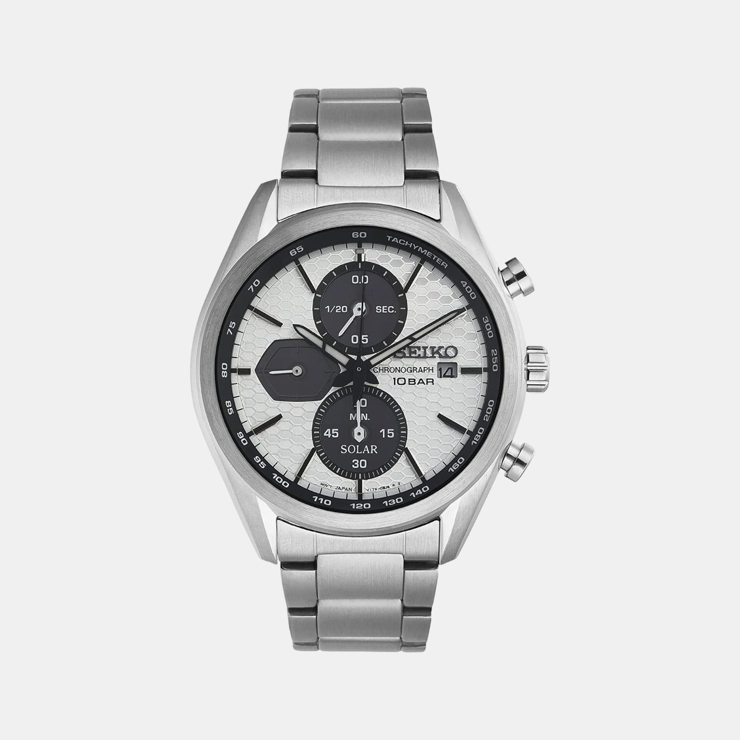 Seiko Round White Chronograph watch