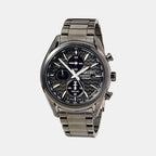 Seiko Round Black Chronograph watch