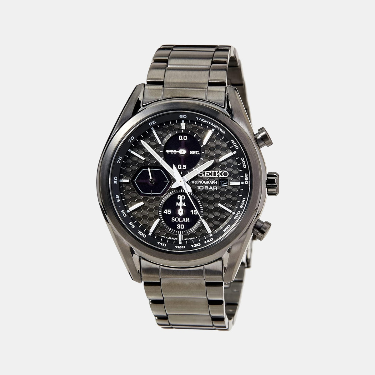 Seiko Round Black Chronograph watch