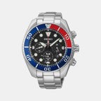 Seiko Round Black Chronograph watch