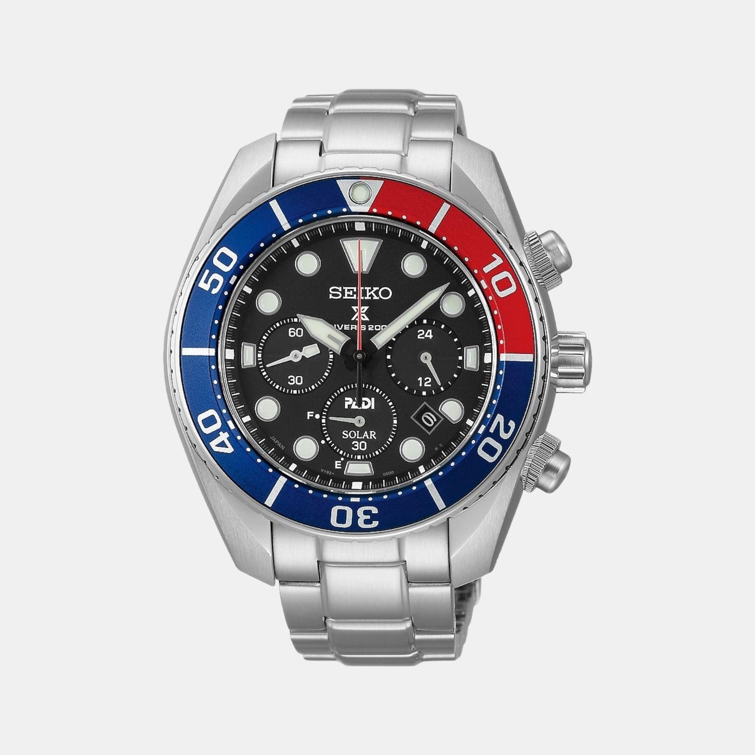 Seiko Round Black Chronograph watch