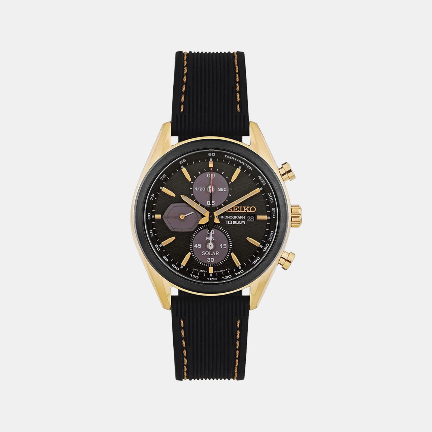 Seiko Round Black Chronograph watch