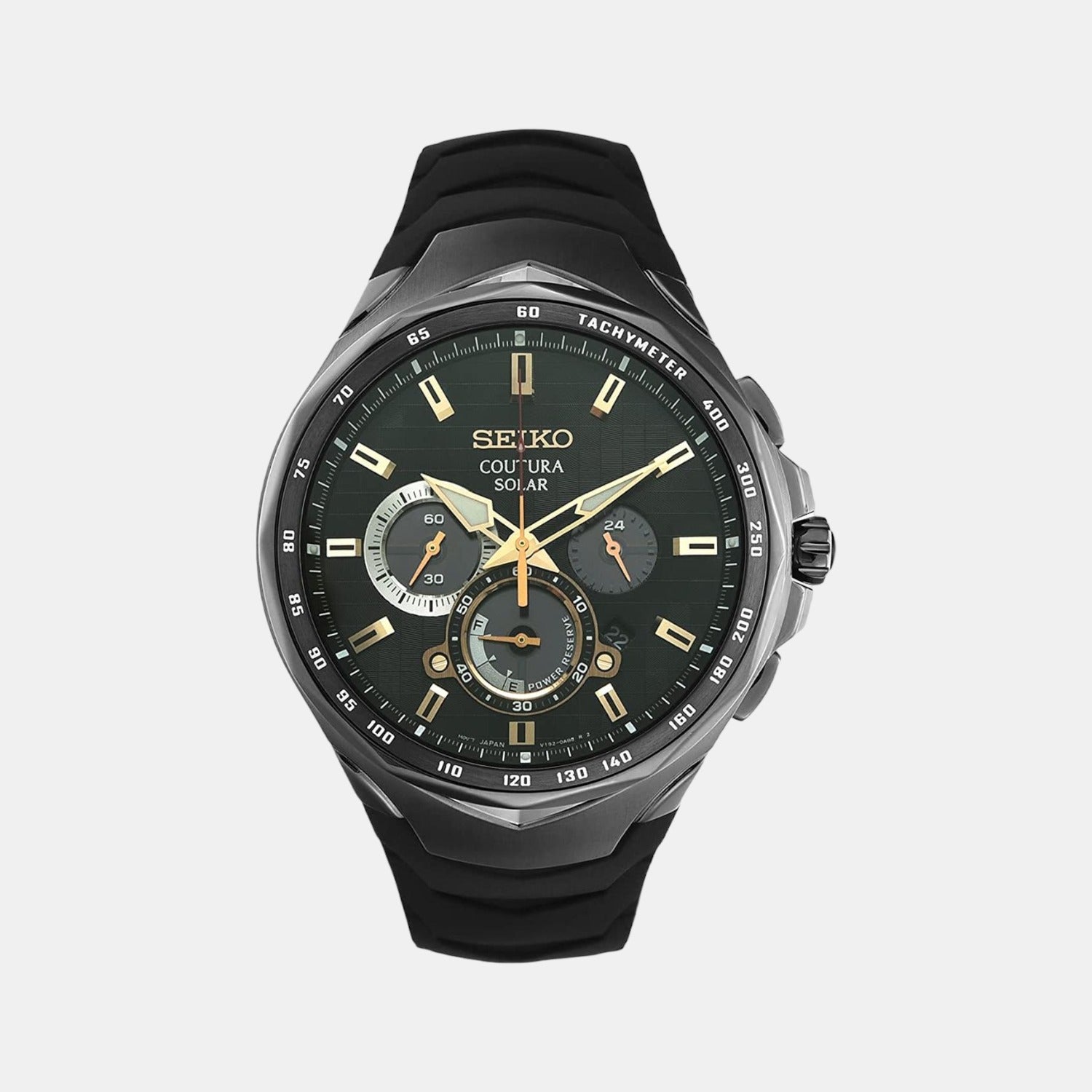 Seiko Round Black Chronograph watch