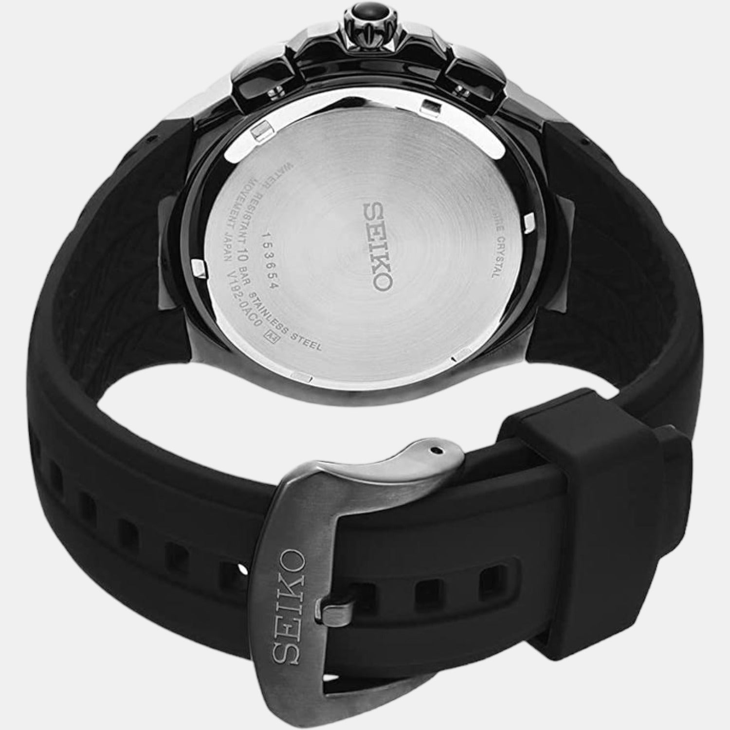 Male Black Chronograph Silicon Solar Watch SSC811P9