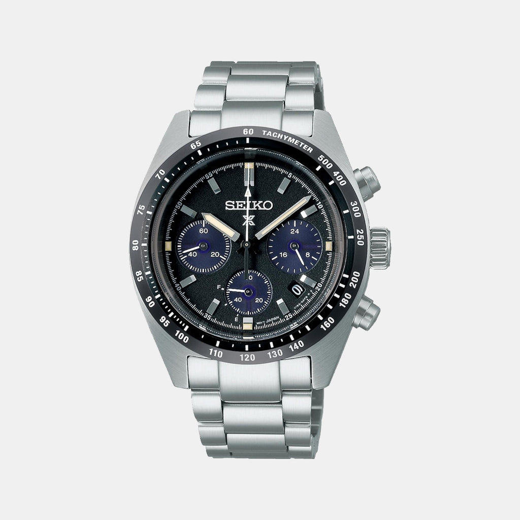 Seiko Round Black Chronograph watch