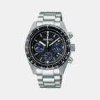 Seiko Round Black Chronograph watch