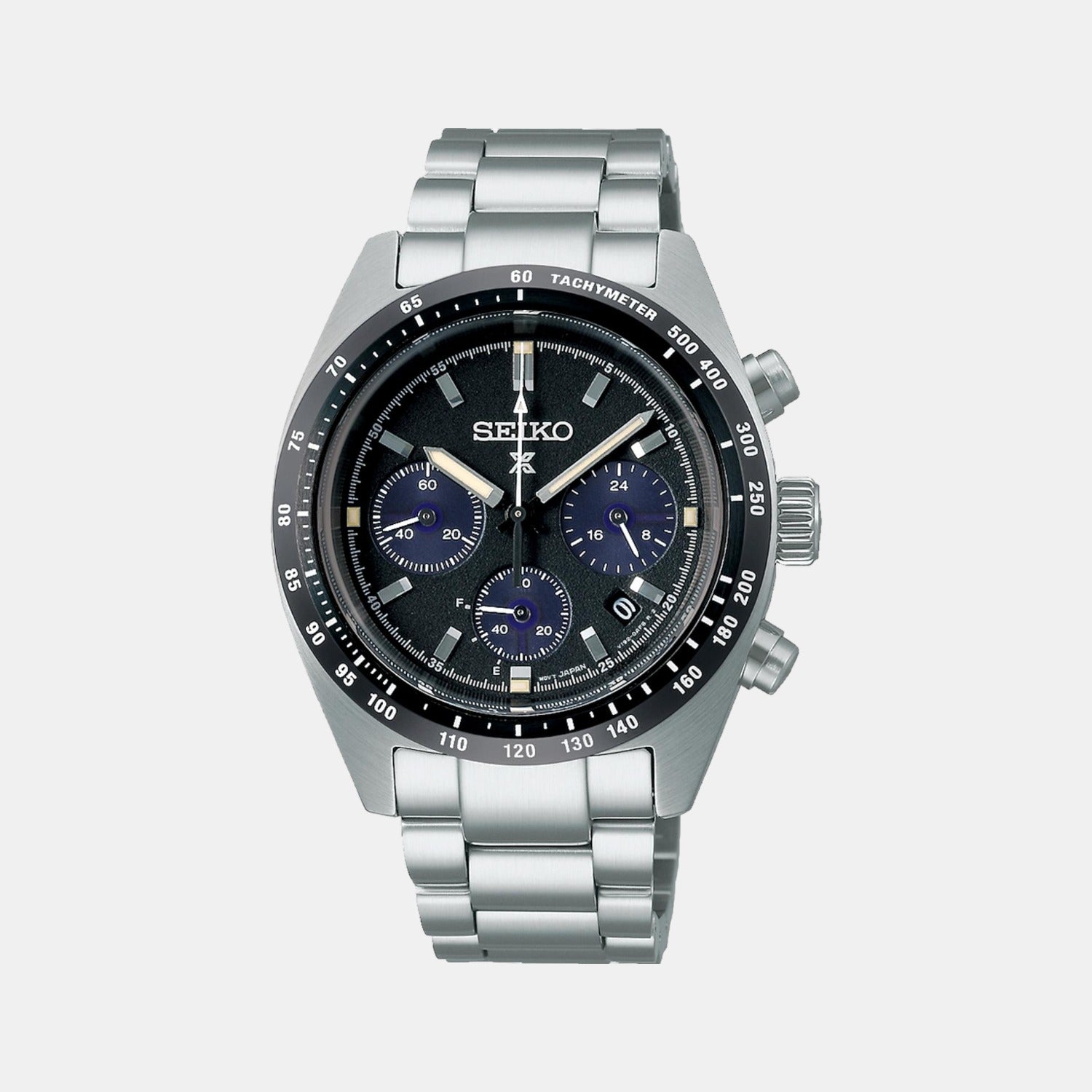 Seiko Round Black Chronograph watch